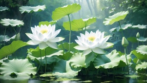 4K小清新荷花