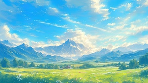 绿色护眼高山草原