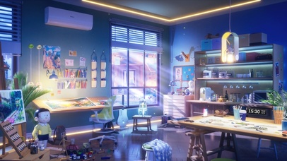 4K治愈夜晚房间