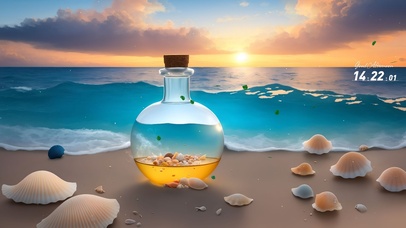 4k沙滩许愿瓶230421