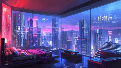炫酷赛博科幻卧室