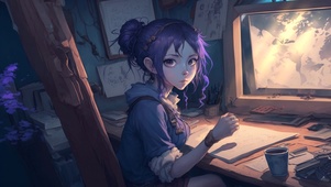 紫发少女
