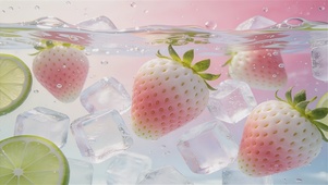 清凉夏日冰爽草莓
