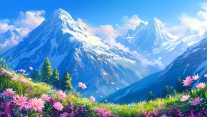 远处的雪山