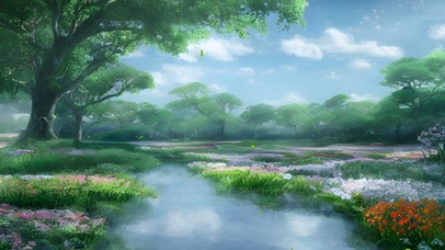 开满鲜花的湿地公园