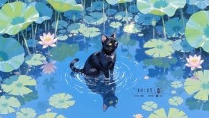 荷塘 猫咪
