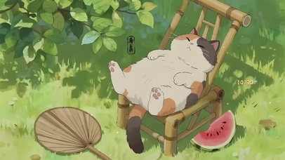 可爱悠闲酣睡猫咪