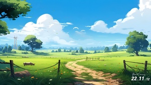 4K动漫场景草原美景