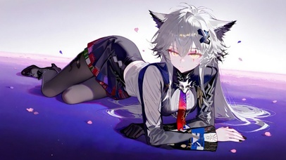 趴着的黑丝少女-荒芜拉普兰德