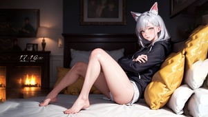 狐耳白发少女