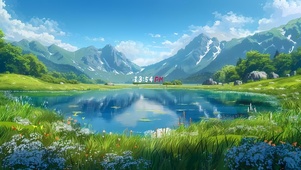 唯美的水潭