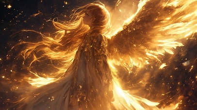 4K 美丽天使 夕阳下的天使