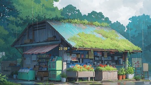 4K唯美治愈清新动漫商店