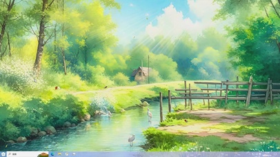 绿色清新插画-桌面主题