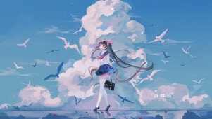 4K云层少女
