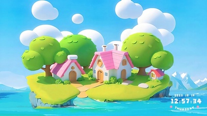 可爱海上卡通屋