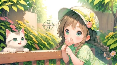 可爱棒棒糖女孩