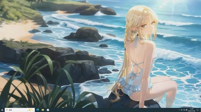 海边泳衣少女私语