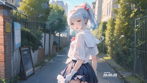 街道白发少女