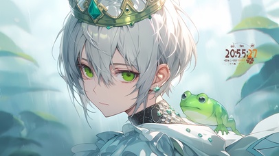 可爱雨中青蛙王子