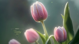 4K唯美粉色百合 