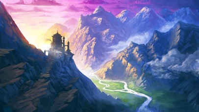 唯美梦幻动漫山间城堡