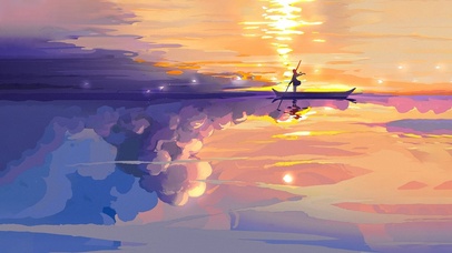 精美治愈壁纸-黄昏的云和海