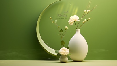 简约文艺插花桌面