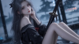 黑衣武士少女