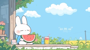 清凉夏日 贪吃的小兔
