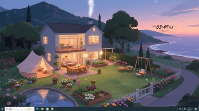 宁静海边小镇生活