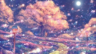 樱花树下的少女