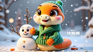 冬天到了，堆雪人