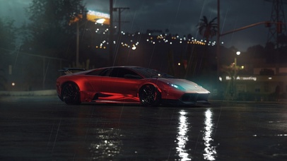 暴雨中的兰博基尼