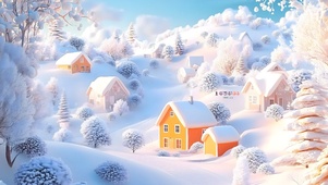 唯美的雪景小镇