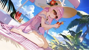 海边沙滩泳装少女-小鸟游星野