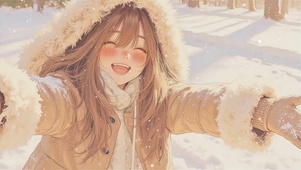 冬日暖阳下的少女