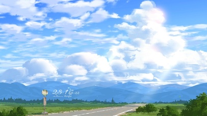 4k 治愈护眼蓝天白云小路