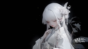 清纯白发少女