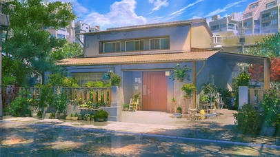 阳光下的静谧小屋