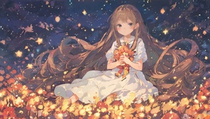 花灯中的少女