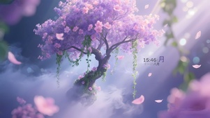 4K梦幻紫色樱花