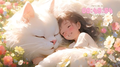 女孩和她的大猫