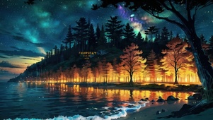 星夜树林