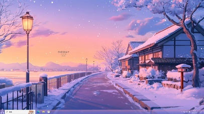 暖霞冬日海景公路主题