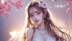 动态性感桃花美女