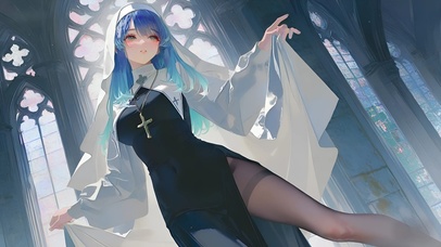 黑川茜-黑丝修女制服美女