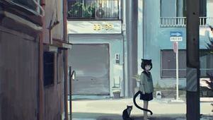 温馨夏日动漫街景
