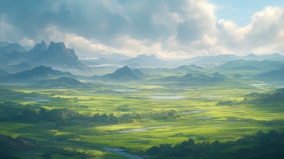 绿色护眼开阔草原