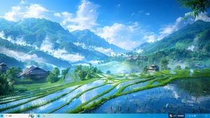 唯美白云梯田